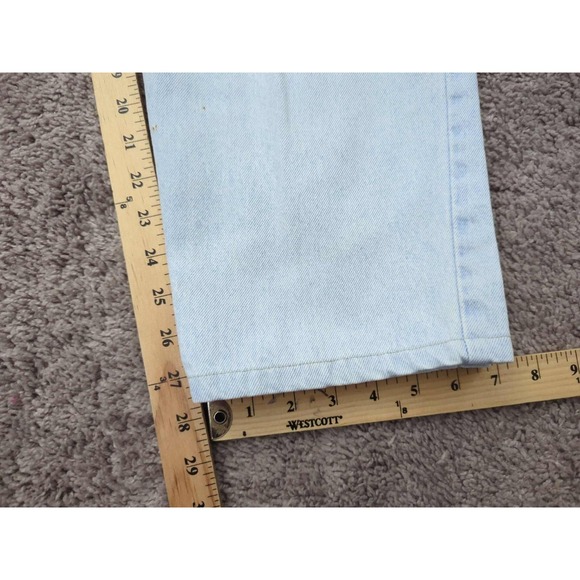 Lee Mom Jeans Womens 10 Light Blue Elastic Waist High Rise Tapered Classic - Picture 7 of 8